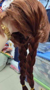 Anna Frozen Wig Braided Design Brown Color Perfect for Cosplay and Role-Playing
