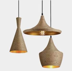 【COD&Ready&Free bulb】Rohstar Loft Retro Chandelier American Restaurant Hotel Project Rope light.