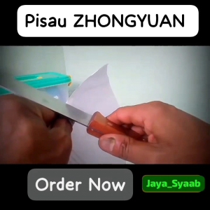 Pisau ZhongYuan Stainless Steel Serbaguna Pisau Sembelih Pisau Seset Pisau Tetel Handle Kayu