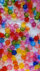 ลูกปัดดอกไม้ 100ชิ้น(ขนาด6*10มม.)ลูกปัดงานประดิษฐ์ DIY