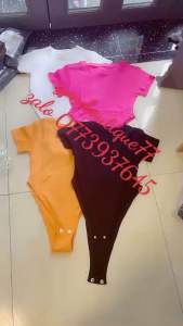 Áo Bodysuit Áo Liền Thân Cổ tròn  Tay Ngắn Áo Bodysuit khoét eo cộc tay chất thun tăm Bộ bodysuit trơn Áo bodysuit áo liền thân