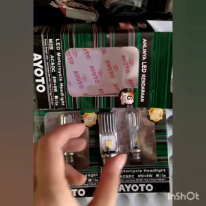 LAMPU DEPAN LED 2SISI AC/DC AYOTO H6/TYTO H6/ANTO H6 M2B ASLI ORIGINAL MOTOR BEBEK & MATIC SATRIA DLL