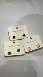 [READY STOCK] Premium Clover Zircon Earrings / Anting-Anting Four Leaf Clover Viral / 韩版高质感四叶草镶钻耳环