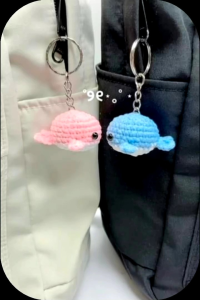Gantungan Kunci Rajut Baby Paus Lucu Amigurumi