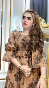 Gamis Dress Wanita Semuk Miranti Rempel Katun Rayon Kasual
