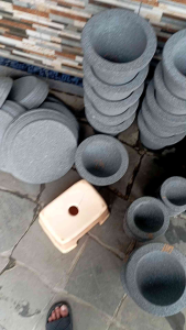 lumpang bubut 20cm satu set asli batu gunung