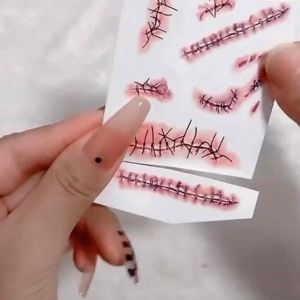 Halloween Horror Bloody Wound Tattoo Stickers - Halloween Scar Waterproof Tattoo Sticker halloween sticker