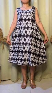 2XL TO 3XL MIRASOL CHALLIS DUSTER SANDO DRESS WITH 1 SIDE POCKET