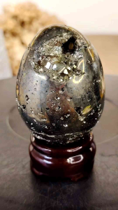 Peru Gold Pyrite Crystal Egg Ornament GPE09 - Natural Collection - Decorative Accessories & Statues - Lighting & Décor - Home Décor