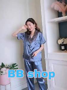 [ABG] label Abg baju tidur satin silk lengan pendek celana panjang ld 96