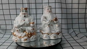 Ông Địa Thần Tài sứ trắng cao 25 cm