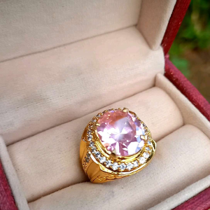 CINCIN BATU PINK TOPAZ MEWAH