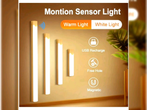 50cm Wireless Rechargeable LED Motion Sensor Cabinet Light - Ideal for Closet Kitchen Wardrobe Stairs - Battery Operated Night