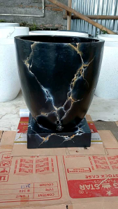 Bak mandi motif marmer hitam 50x60 cm (ongkir tanya admin)