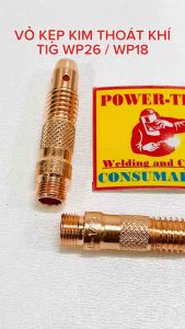2 CÁI: [ LOẠI DÀY ĐỒNG ĐỎ ] Vỏ Kẹp Kim Tig  Thoát Khí dùng cho Mỏ Hàn TIG WP26 WP18  đủ size f1.6 f2.4 f3.2mm