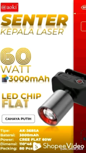 AOKI Senter Kepala LED Zoom AK-3685A/ AK-3686K/ AK-3671A