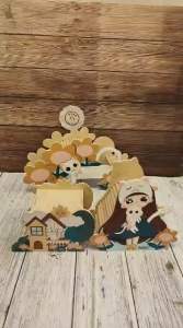 Racoco Hamster Hideout Wooden House Hamster cage lamscaping Girls & Cat Series 仓鼠躲避屋女孩与猫系列 金丝熊 侏儒 木质家居 平台隧道 造景