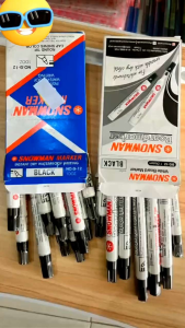 Spidol Snowman Permanen G12 Warna Hitam 12pcs