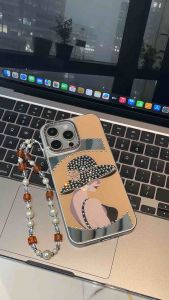 [ CASET!FY ] Case Iphone Luxury Mirror Diamond Women Hat With Phone Strap 11 12 13 14 15 16 PRO MAX PLUS