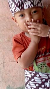 1set sapit instan anak & blangkon  anak laki laki perempuan warna coklat