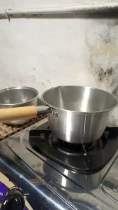 Free bubble PANCI GAGANG KAYU Ukuran 16 cm dan 18 cm panci rebus anti panas