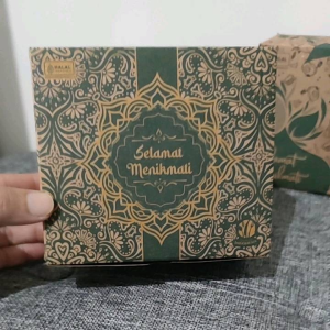 Box Kraft Eco Leafy & Eco Arabian Kotak Nasi Good Food Mood Terima Kasih Ukuran 12 x 14 cm Desain Unik