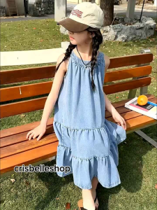 Crisbelleshop CR250529 Dress anak perempuan - Dress jeans anak cewek teenager - Baju anak perempuan fashion