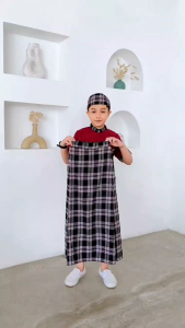Sarkoci Anak Laki Laki Kakadede Set Sarung Instant Plus Peci Sajadah Setelan Baju Muslim Anak Cowok