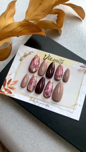 PRESS ON NAIL HANDMADE GEL POLISH • BISA GANTI WARNA UKURAN KUKU dan BENTUK KUKU warna menyesuaikan yg ready di kami.