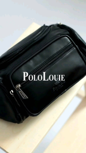 Original Polo Louie Men Leather Waist Pouch Bag Fashion Chest Bag Travel Shoulder Bag