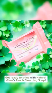 NATURAL GLOW Peach Bleaching Soap 100G 10x whitening exfoliate skin reduce dark spots blemishes skin  even skin tone for all skin types
