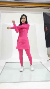 Setelan baju olahraga wanita pakaian senam muslim modist legging panjang rok serut atasan tangan panjang with zipper long sleeve  NR> ACTIVEWEAR | YOGARUNNINGGYMTENNISGOLFAEROBICDANCESENAMZUMBA