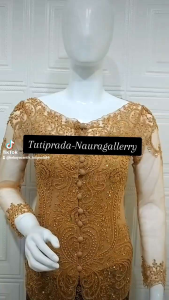 SATU SET KEBAYA PAYET PESTA KERAH SABRINA TANGAN PENDEK+LONGTORSO+ROK SONGKET LILIT TERMURAH BEST SELLER