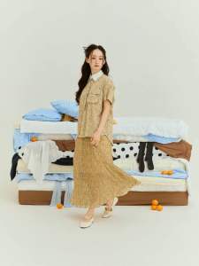 (พร้อมส่ง) COLOUR MATTER l Origami Maxi Skirt กระโปรงยาวทรง A Line เอวยางยืดเนื้อผ้าชีฟองนำเข้าจากเกาหลี มีซับในในตัว อัดพลีทแบบแบน ใส่สบาย ยืดได้เยอะ