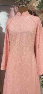 [ SẴN HÀNG - HOẢ TỐC 2H ] ÁO DÀI NỮ KIM SA HỒNG DÂU TRƠN FROM TRUYỀN THỐNG MẶC ĐI TIỆC  CƯỚI HỎI