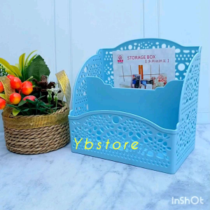 Desktop Kotak Penyimpanan Kosmetik Kecil Organizer Box Serbaguna Keranjang Make Up Aesthetic Bahan Plastik Motif Bunga
