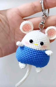 Móc khóa len chuột Hamster dễ thương – Phụ kiện xinh xắn cho bạn trẻ yêu động vật