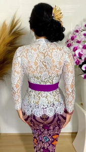 Kebaya Jadi Brokat Prancis Metalic Glossy Kancing Klepet Lengan Panjang