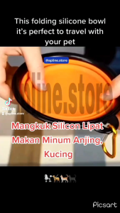 MANGKUK LIPAT TEMPAT MAKAN KUCING ANJING SILICONE PET BOWL LIPAT MANGKUK KARET TEBAL TEMPAT MAKAN MINUM ANJING KUCING