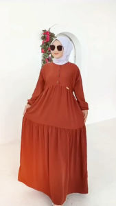 Azura Gamis Yoris Premium Lengan Kerut Kancing