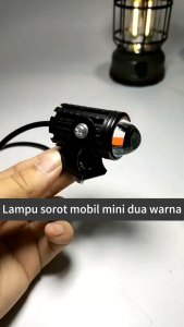 Lampu LED sorot dua warna laser 24 Volt Laser D2 High Low 2 Warna Putih Kuning Truk Bus Fuso Canter Tronton PnP BA20D Jauh Dekat Dim Hi Lo Kaki Tiga Truck Bis