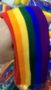 Rainbow Wristband Headband High Elasticity Sweat Absorbing Sporty Tricolor Multicolor Accessory for Fitness