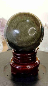 Natural Mexico High Grade Golden Sheen Obsidian Crystal Ball Ornament GSO01
