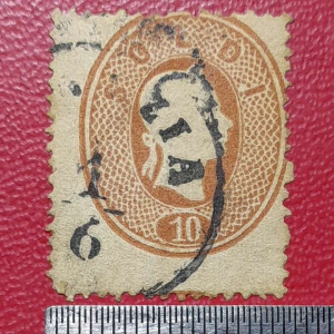 Koleksi Prangko kuno Italia lombardi Venezia langka 10 soldi Franz Joseph 1861-1862 USED