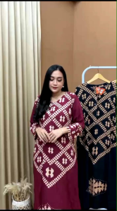 Daster ibu muda lengan panjang busui / longdress panjang kancing depan / daster rayon aneka motif terbaru