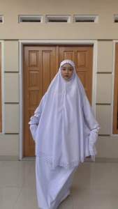 Mukena Umroh Haji Berlengan Saku Depan Jumbo Renda Mewah