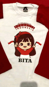 Baju Anak Costum Nama Kemerdekaan HUT RI 17 AGUSTUS Laki-laki Bahan Cotton Combed 30s