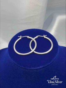 Unisilver 925 Sterling Silver 29MM Hinge Hoop Earrings -Lady’s Accessories (#LE667-6001)