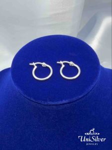Unisilver 925 Sterling Silver 14MM Hinge Hoop Earrings-Lady’s Accessories (#LE667)