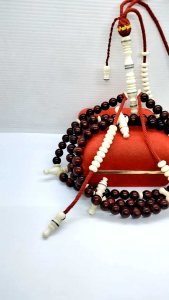 tasbih tijani kayu akar bahar merah kombinasi tulang kerbau D35